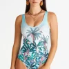 Aqua Blu Muse Nicola Round Neck Swimsuit