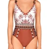 Dolores Cortes Pasarela V Neck Swimsuit
