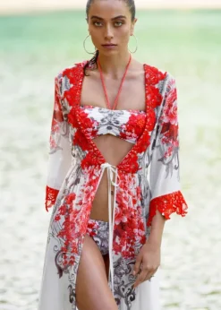 Forever Unique Cruise Floral Maxi Kimono