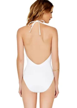 Gottex Au Naturel Deep Plunge White Swimsuit