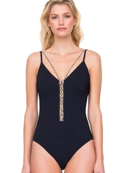 Gottex Chains Of Gold V Neck Swimsuit