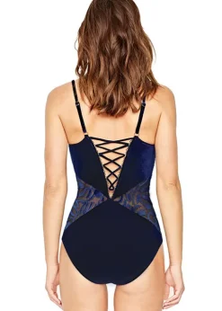 Gottex Couture Marine Velour Plunge Swimsuit