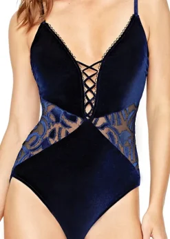 Gottex Couture Marine Velour Plunge Swimsuit