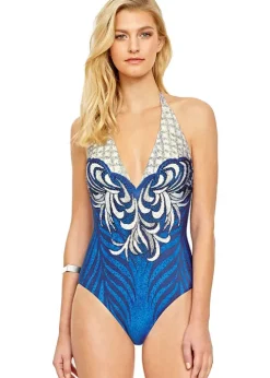 Gottex Imperial V Neck Halter Swimsuit