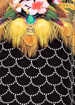 Gottex Jewel Box Amber Feathers V Neck Swimsuit