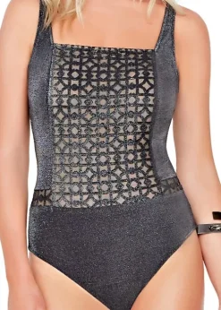 Gottex Jewel Box Mystic Quartz Square Neck Swimsuit