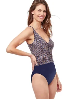 Gottex Profile Let It Be V Neck Beaded Swimsuit