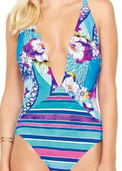 Gottex Samosir Deep Plunge Halter Swimsuit