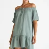 Heaven Sage Off The Shoulder Dress