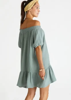 Heaven Sage Off The Shoulder Dress