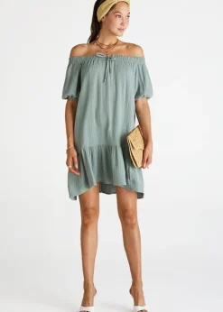 Heaven Sage Off The Shoulder Dress