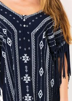 Iconique Caspian Navy Embroidered Kaftan