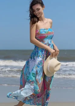 Pia Rossini Cancun Strapless Maxi Dress
