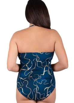 Seaspray Riviera Gold Foil Bandeau Swimsuit